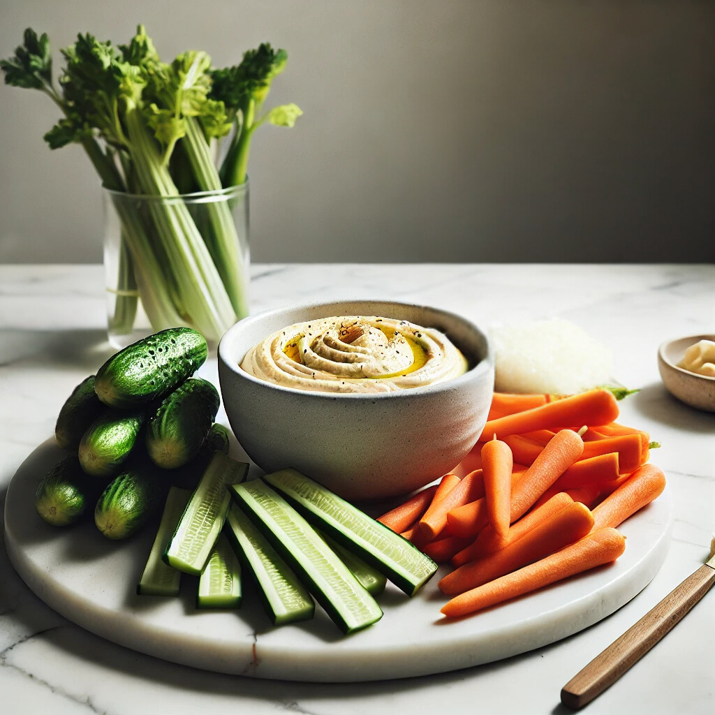 Platter with Hummus with Veggie Sticks 