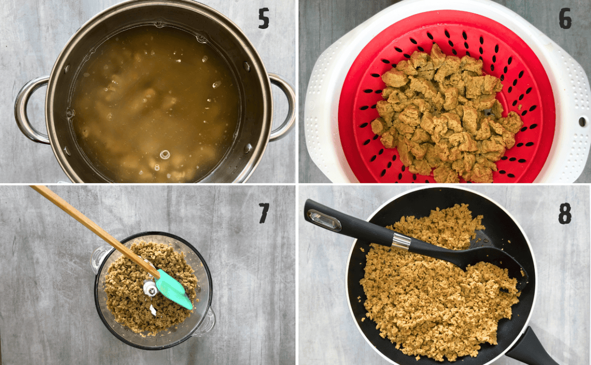 last four steps to make seitan for vegan seitan tacos